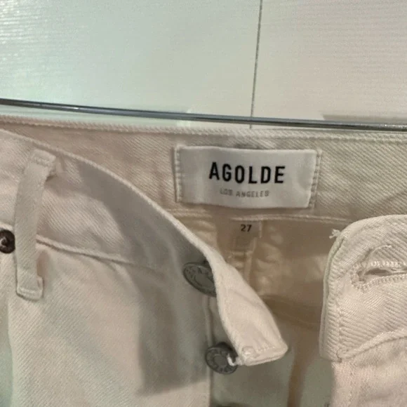 AGOLDE Off-White 90's Pinch Waist Jeans, sold out online - Picture 6 of 7
